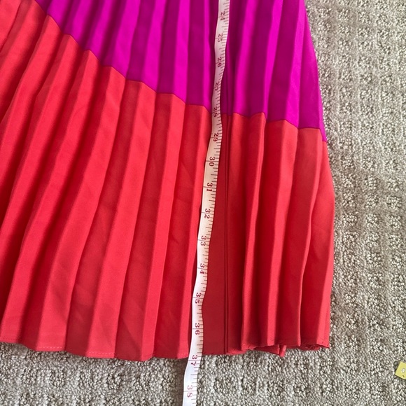 Trulli Women’s Pleated Dress Sleeveless Pink Color block Size 4 - Picture 6 of 8